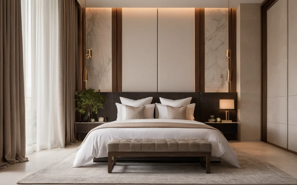 Luxury bedroom curtains in Dubai